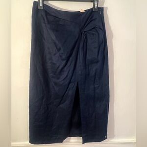 Mid Length Scotch & Soda Navy linen skirt.  Size Medium.